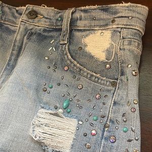 Joe’s Jean shorts with turquoise, rhinestones, beads. Festival, country dancing